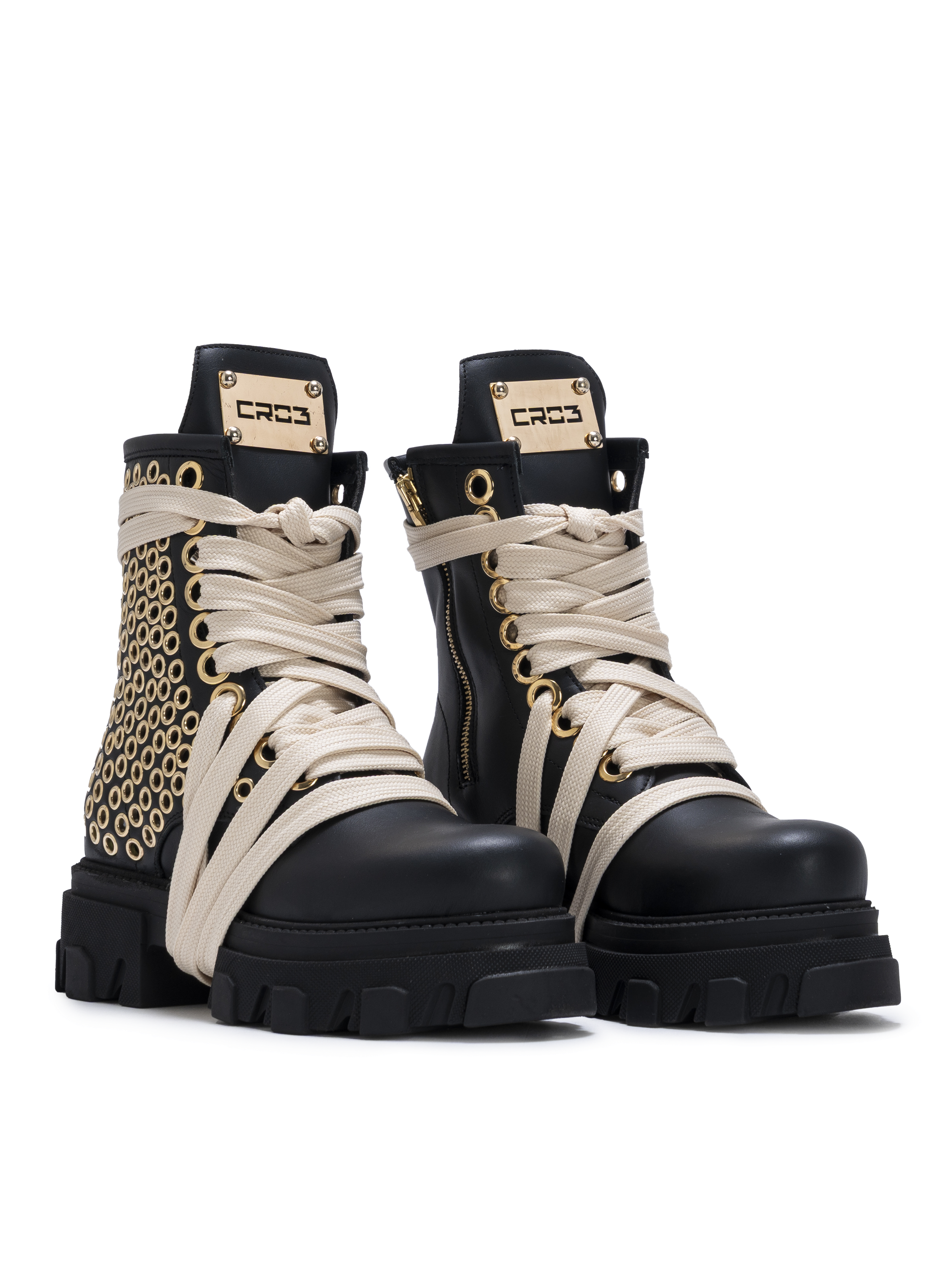 STARBOOT DOMINION — Schwarz mit goldfarbenen Ösen