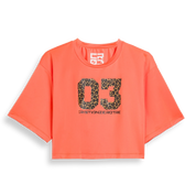 T-Shirt Leopardo 03 Arancione Corto