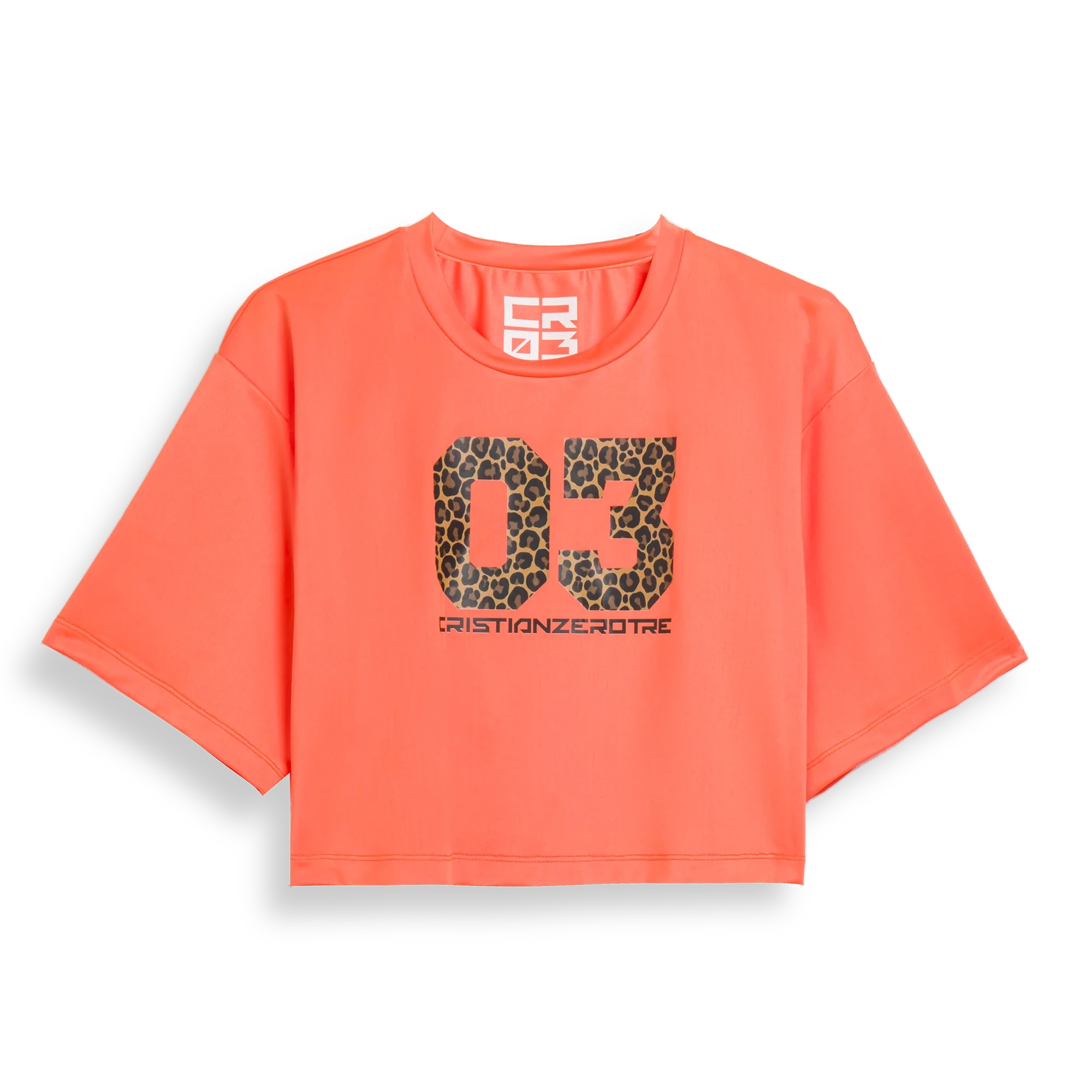 T-Shirt Leopardo 03 Arancione Corto