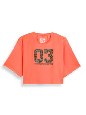 Orange Cropped 03 Leopard T-Shirt